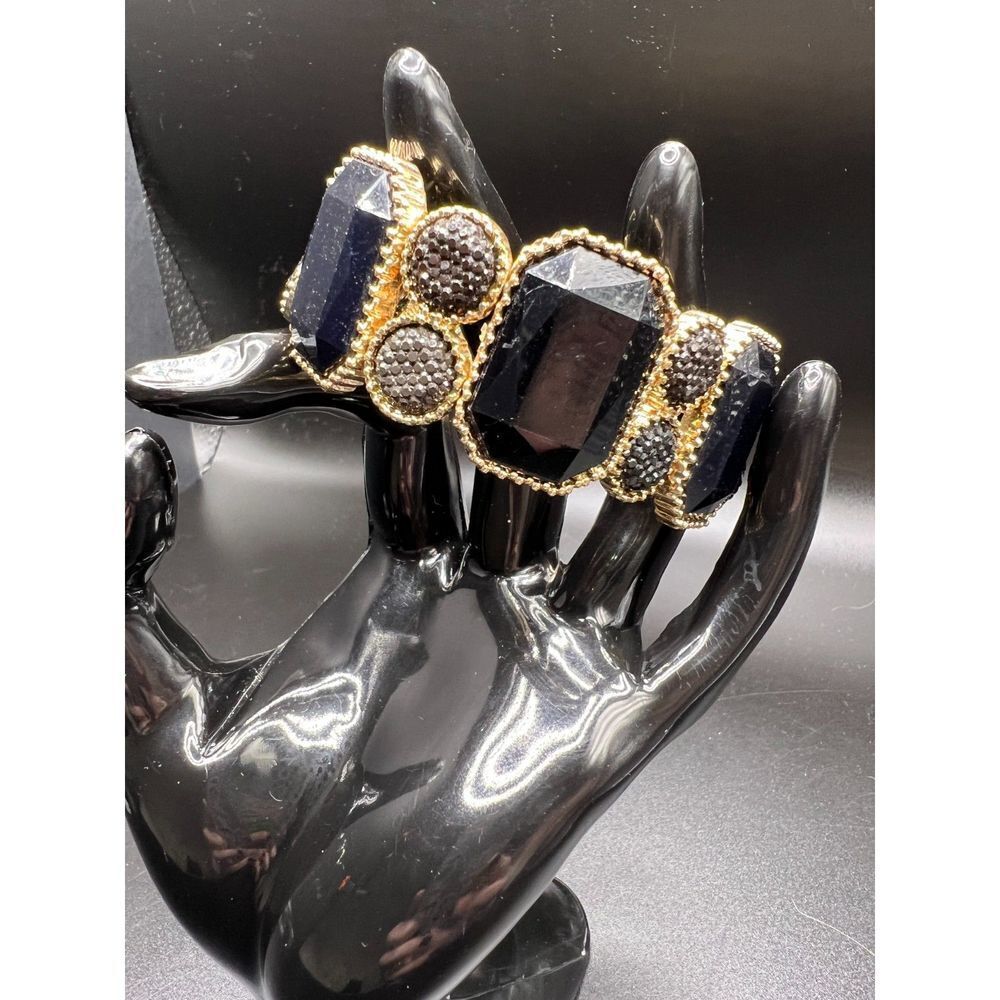 Black and Gold Stretch Bracelet